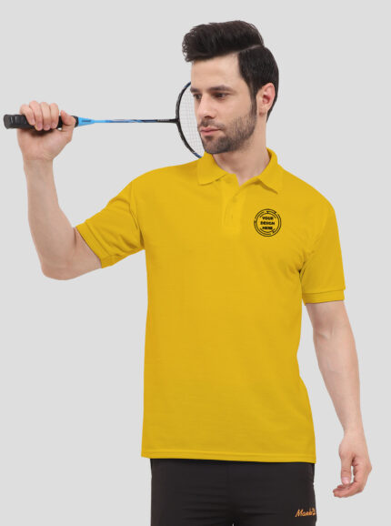 Custom Yellow Collar Tshirt for Men Spun Matte | Indrajeet Print