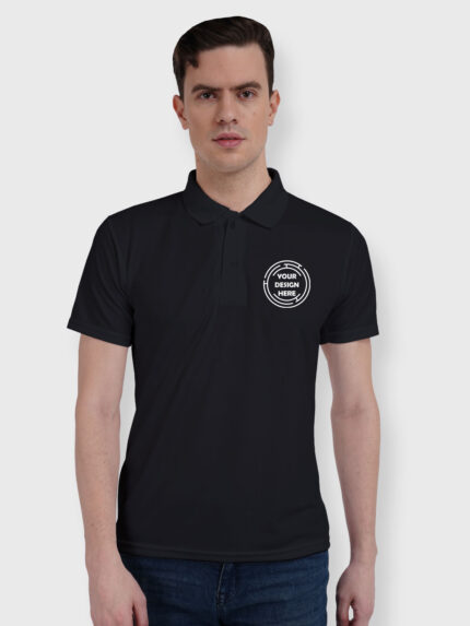 Black Drifit Custom Printed Polo T shirt | Indrajeet Print