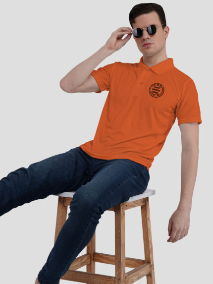 Orange Drifit Custom Printed Polo T shirt | Indrajeet Print