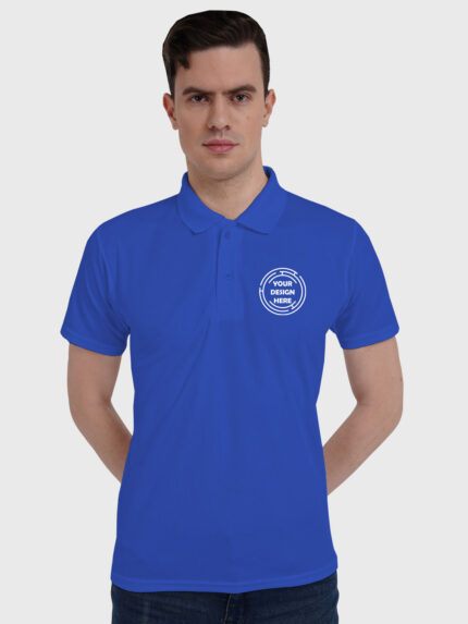 Royal Blue Drifit Custom Printed Polo T shirt | Indrajeet Print