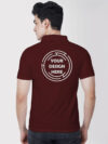 Honeycomb Matte Custom Maroon Collar Tshirt - Image 6