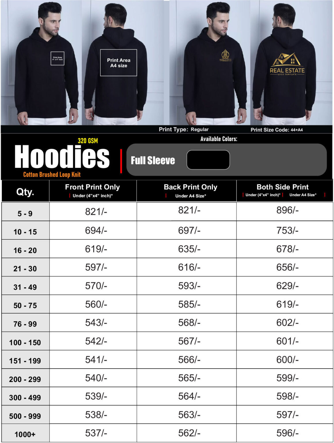 Customize Hoodie Sweatshirt Printing