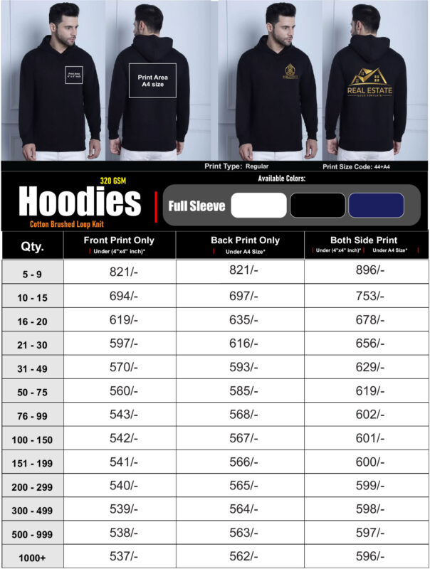 Customize Hoodie Sweatshirt Printing