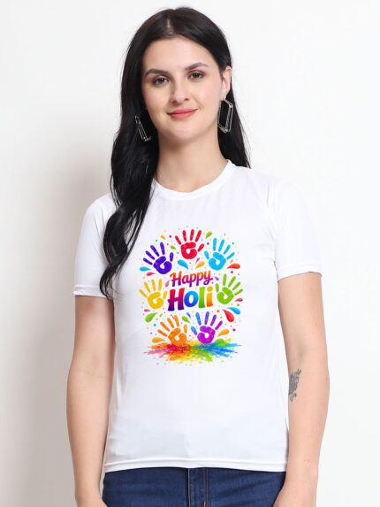 Happy Holi Women’s T-Shirt | Indrajeet Print