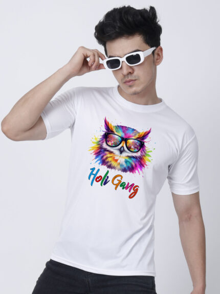 Owl Holi Men’s T-Shirt | Indrajeet Print