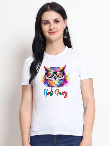 Owl Holi Women’s T-Shirt | Indrajeet Print