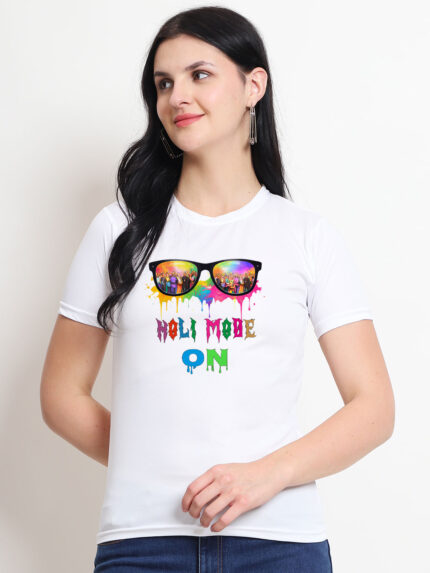 Holi Mood On Women’s T-Shirt | Indrajeet Print