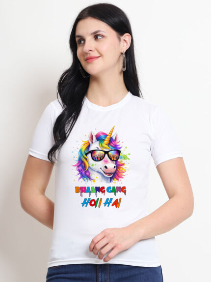 Unicorn Holi Women’s T-Shirt | Indrajeet Print