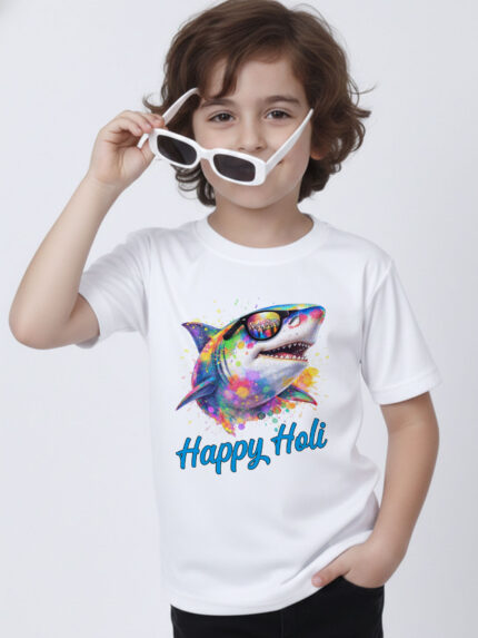 Shark Holi Kid’s T-Shirt | Indrajeet Print