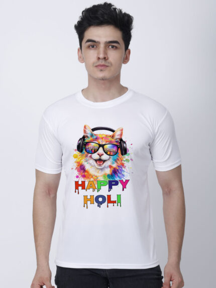 Cat Holi Men’s T-Shirt | Indrajeet Print