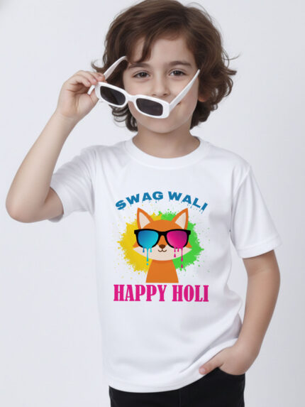 Swag Wali Holi Kid’s T-Shirt | Indrajeet Print