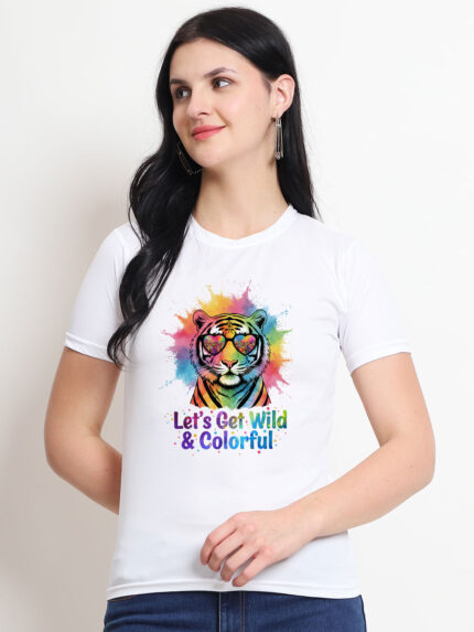 Let’s Get Wild Holi Women’s T-Shirt | Indrajeet Print