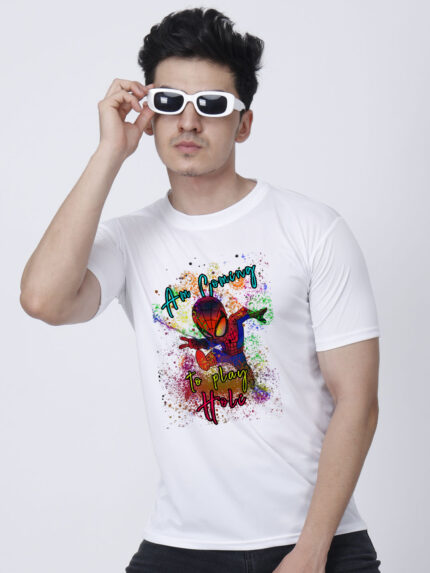 Spiderman Holi Men’s T-Shirt | Indrajeet Print