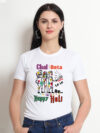 Chal Beta Selfi le le re Holi Women's T-Shirt | Indrajeet Print