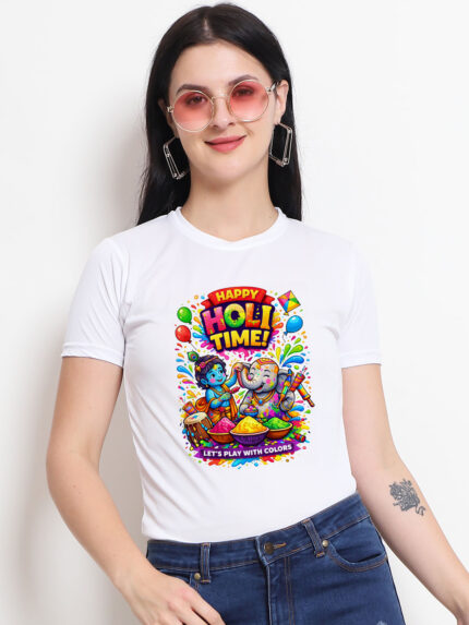 Special Krishna Holi Women’s T-Shirt | Indrajeet Print