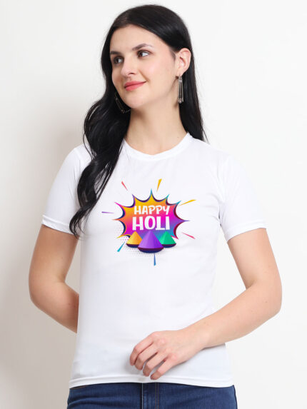 Festival of Colour Happy Holi Women’s T-Shirt | Indrajeet Print