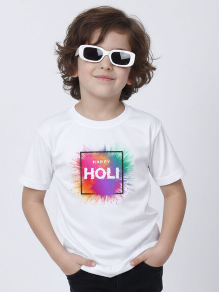 Splashing Colour Holi Kid’s T-Shirt | Indrajeet Print