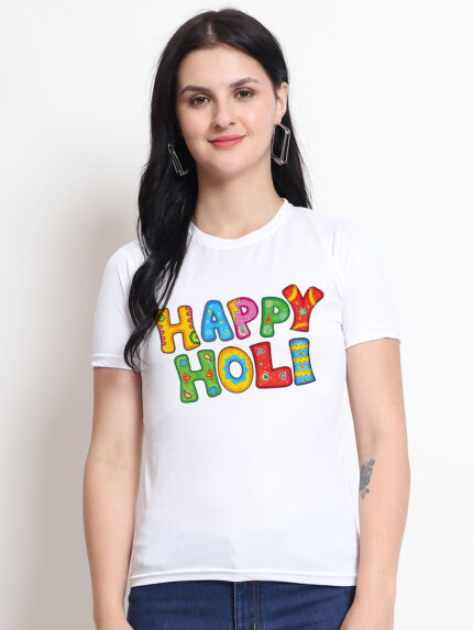 Happy Holi Women’s T-Shirt | Indrajeet Print